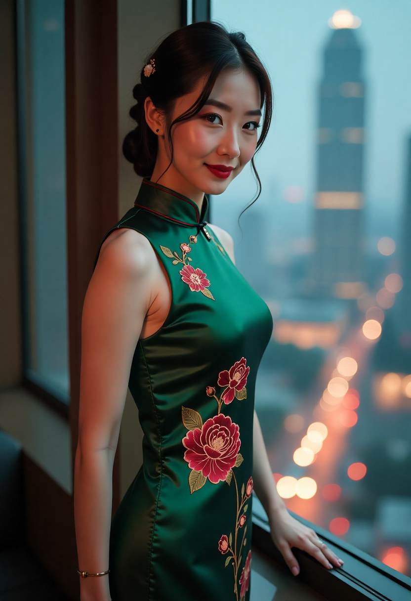厨房里三位媳妇围着备菜的画面